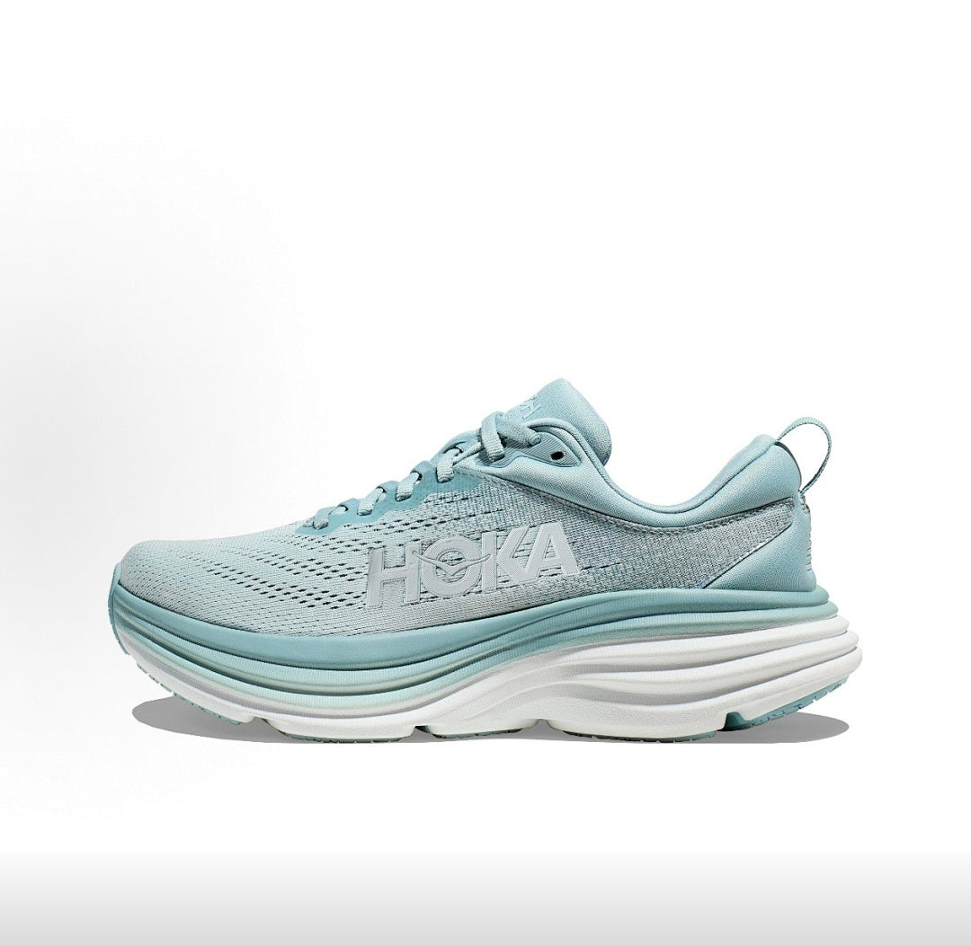 HOKA Bondi 8 Running Shoes in Light Blue