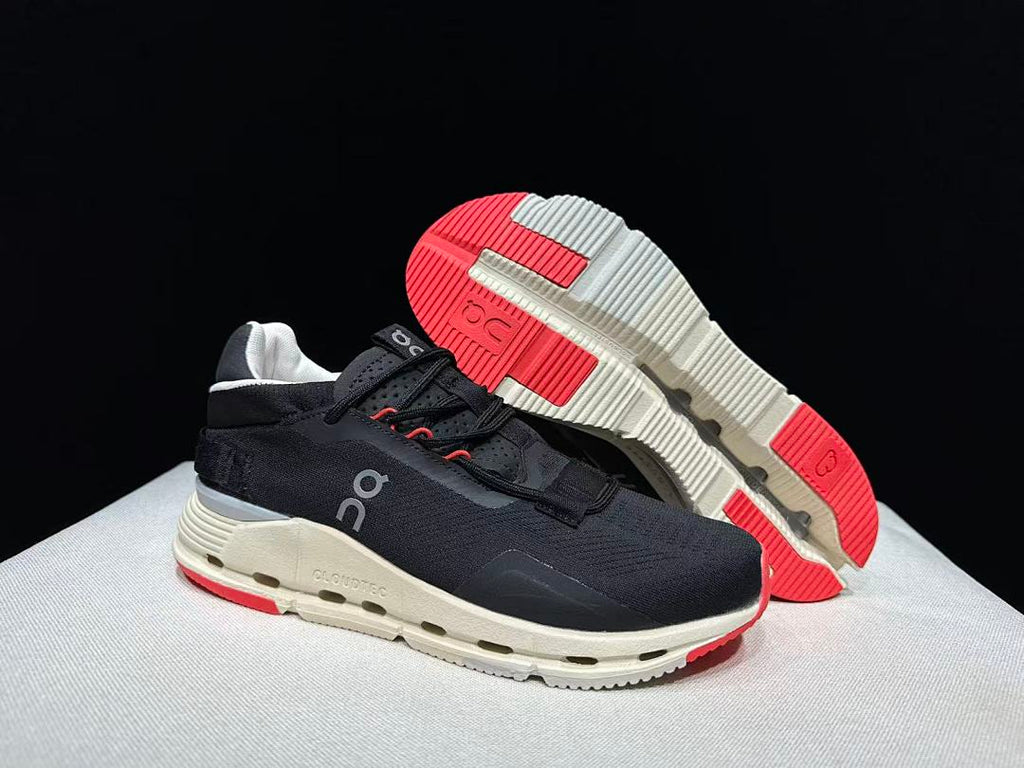On Cloudnova 2 Sneakers Black and Red