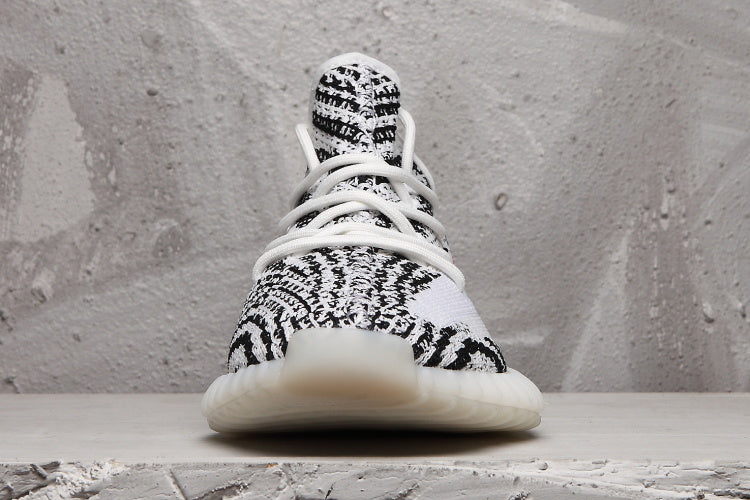 Yeezy 350 V2 Black and White Knit Sneakers