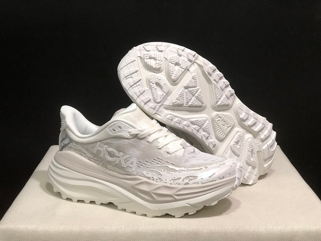 HOKA Stinson 7 White and Gray Sneakers