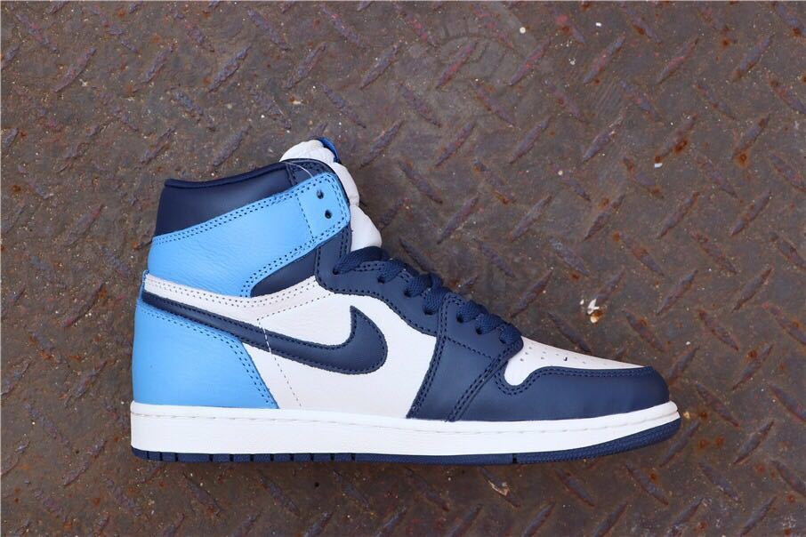 Air Jordan 1 Retro High OG Blue and White Sneakers
