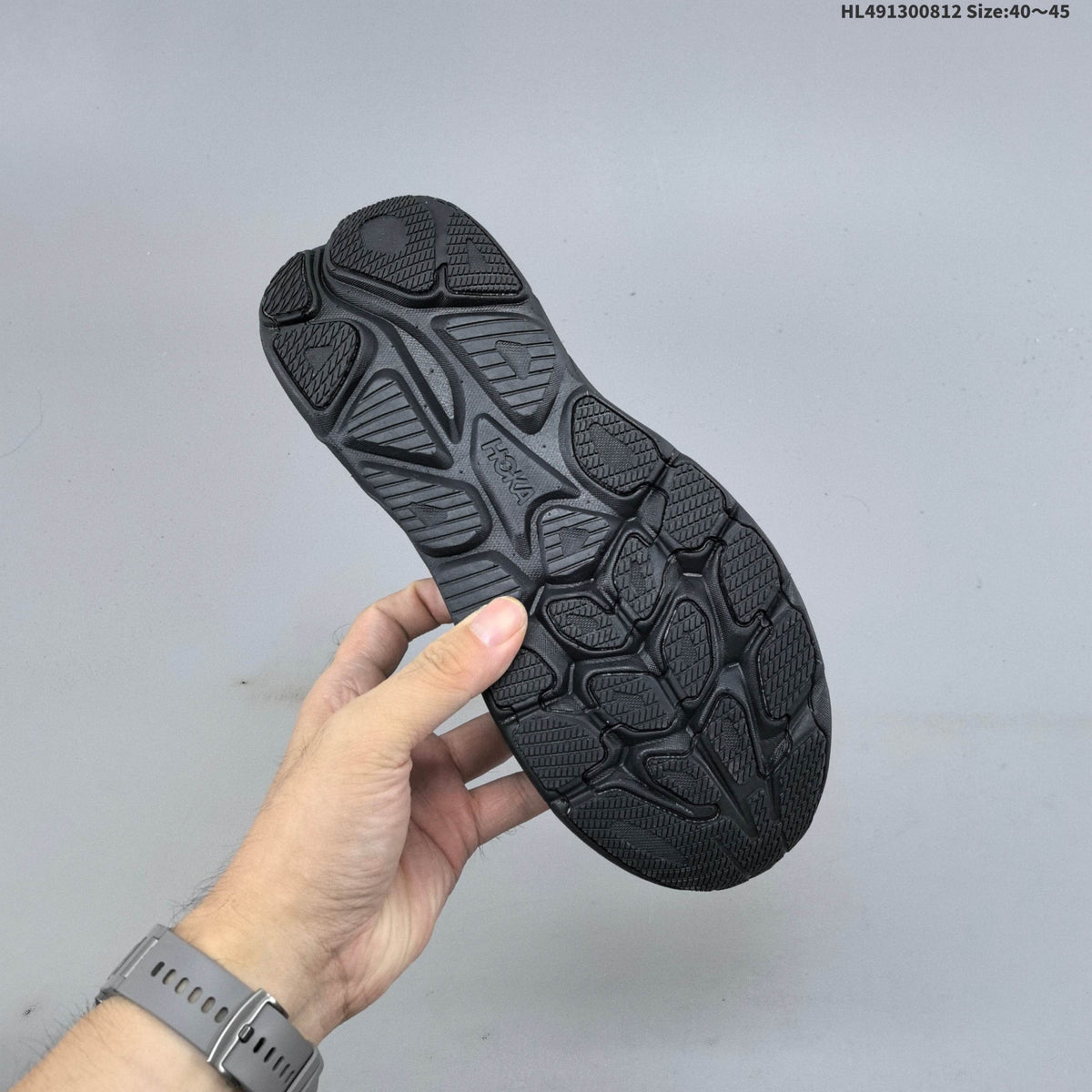 HOKA Clifton 11 Black Running Shoes with Red Accents
