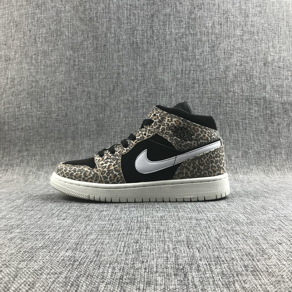 Air Jordan 1 Mid SE GS Leopard Print Sneakers BQ6931-021
