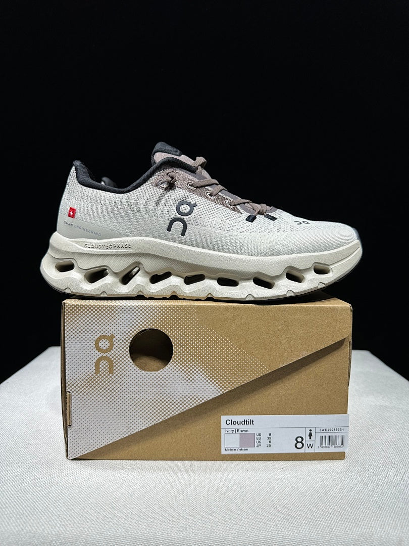 On Cloudtilt Sneakers, Light Gray and Black
