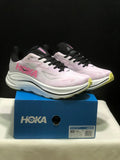 HOKA Clifton 10 Running Shoes in Pink and White
