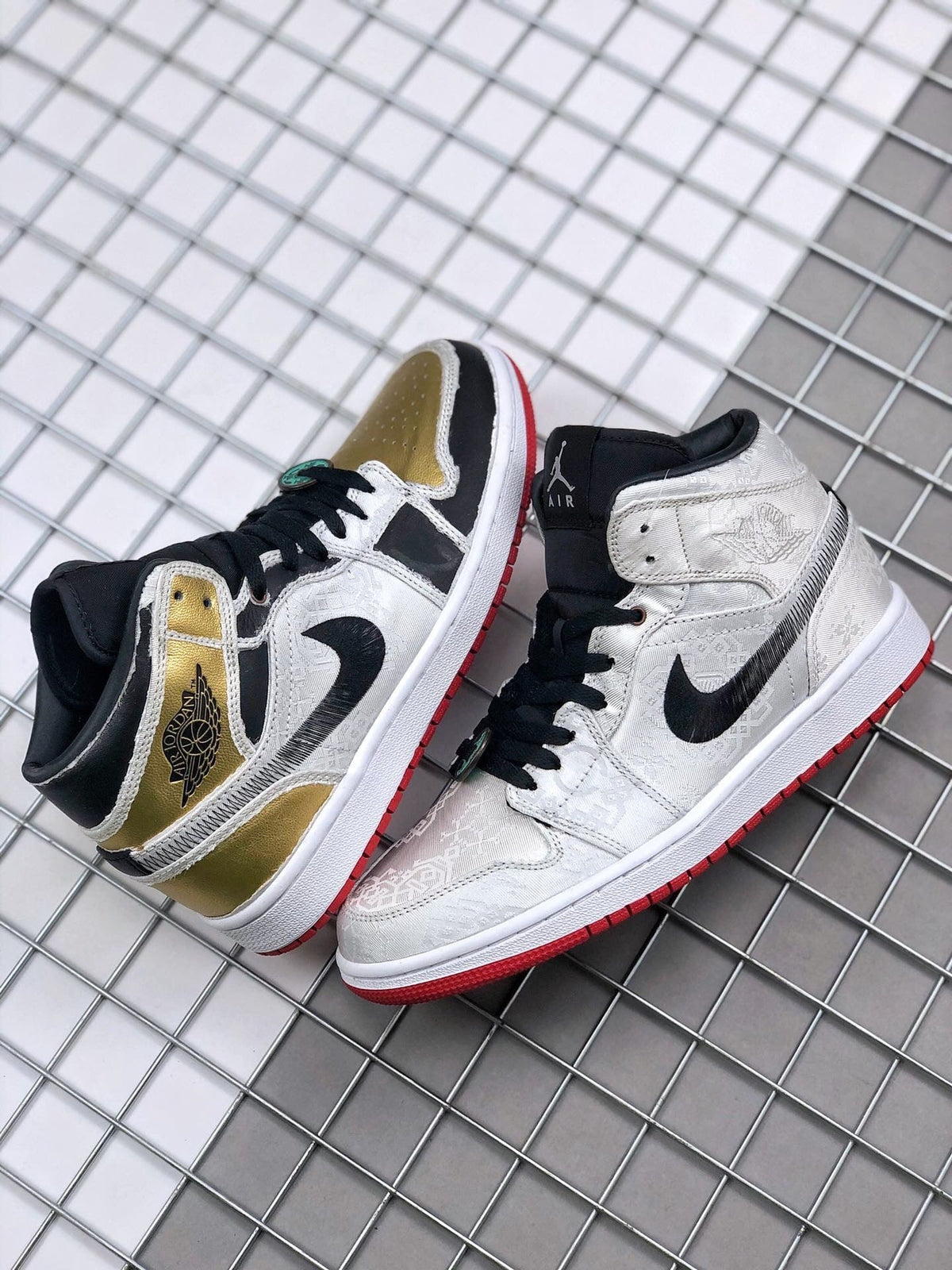 Air Jordan 1 Mid Edison Chen White Silk CU2804-100 Sneakers