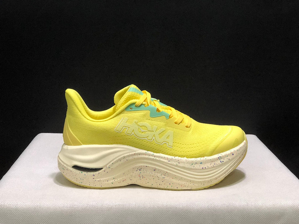 HOKA Skyward X Running Shoes in Yellow and Aqua