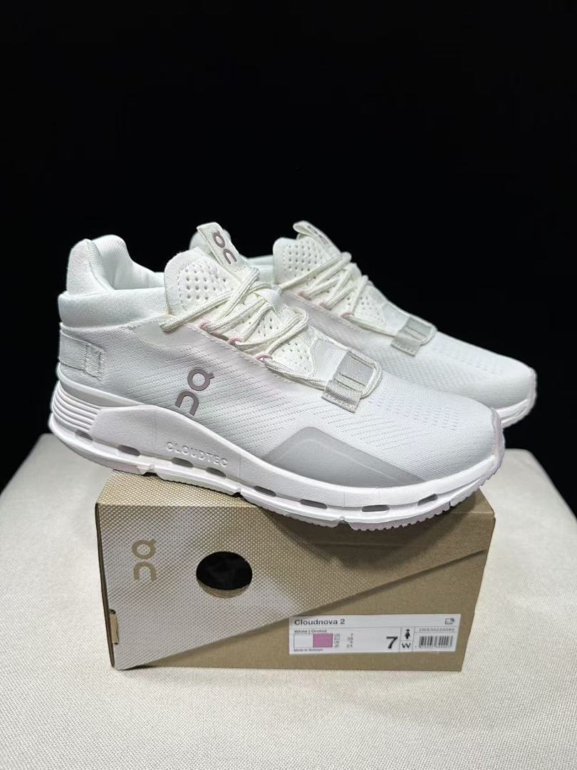 On Cloudnova 2 Sneakers, White and Orchid