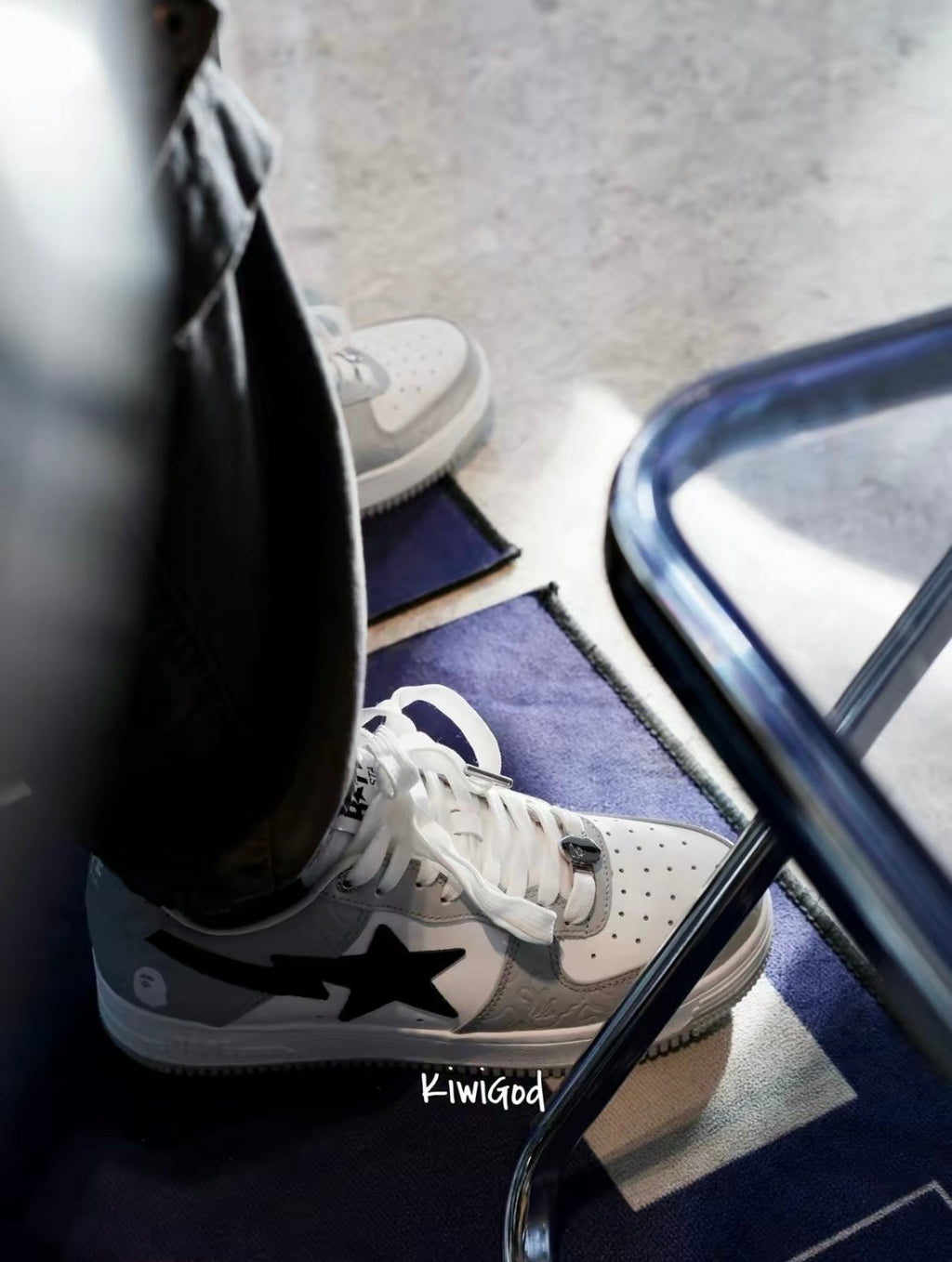 BAPE STA Low Sneakers in Gray and White