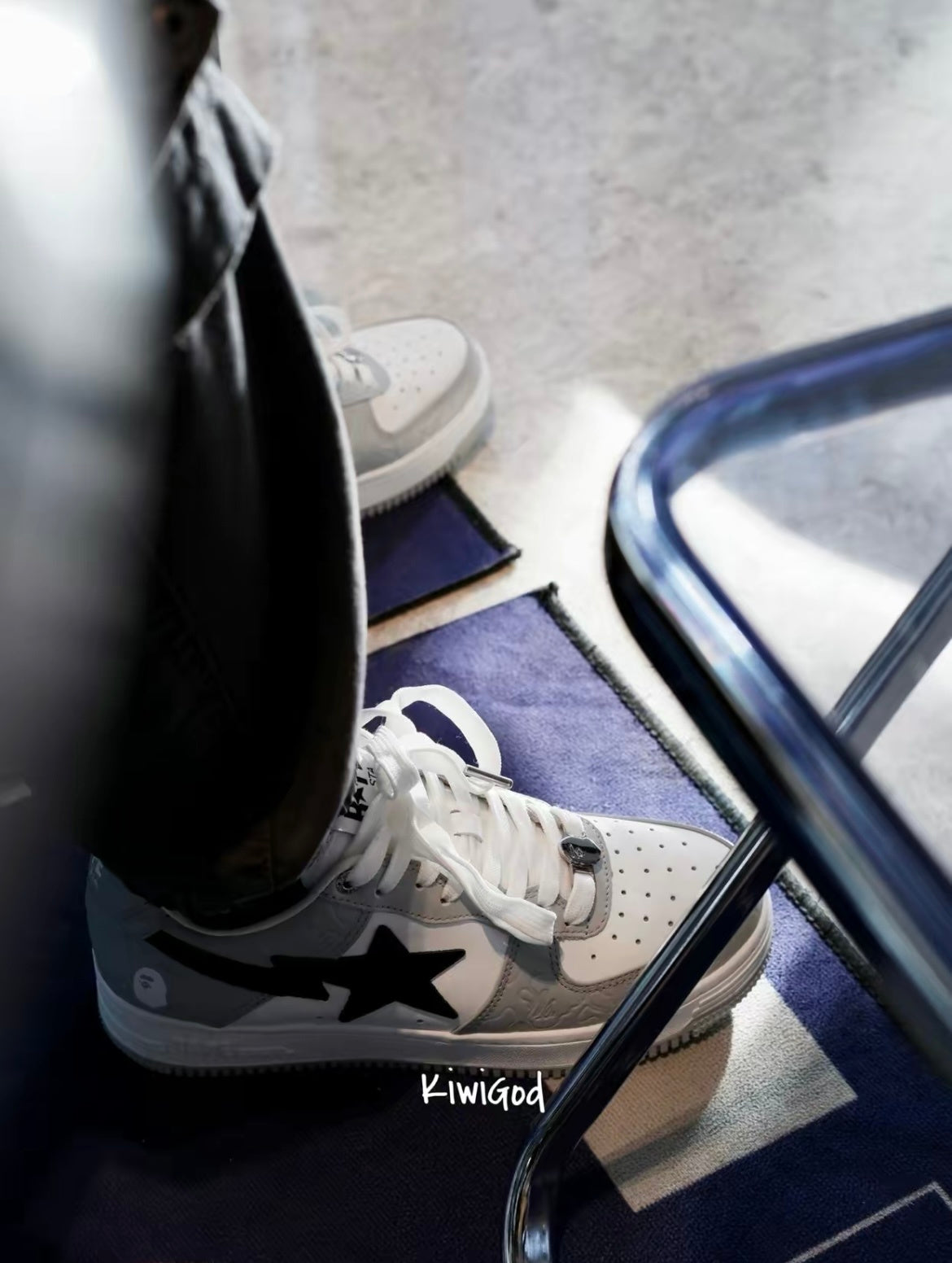 BAPE STA Low Sneakers in Gray and White