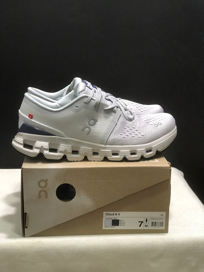 On Cloud X 4 Sneakers in Lavender and Blue