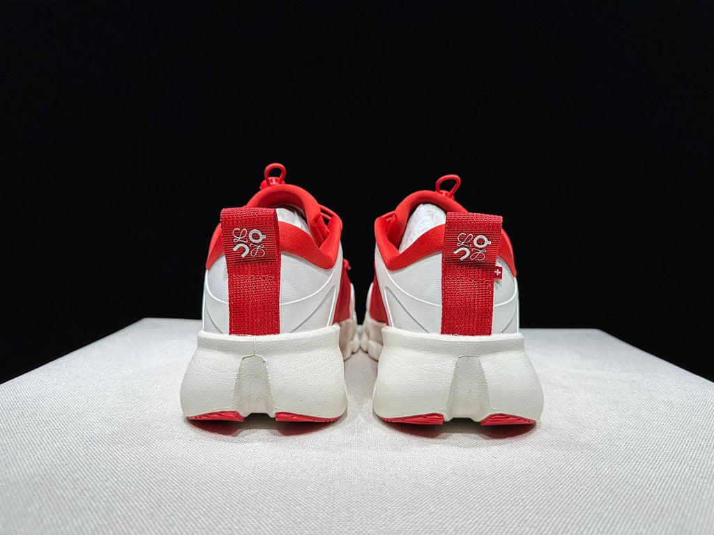 On x Loewe Cloudventure 3.0 Red and White Sneakers