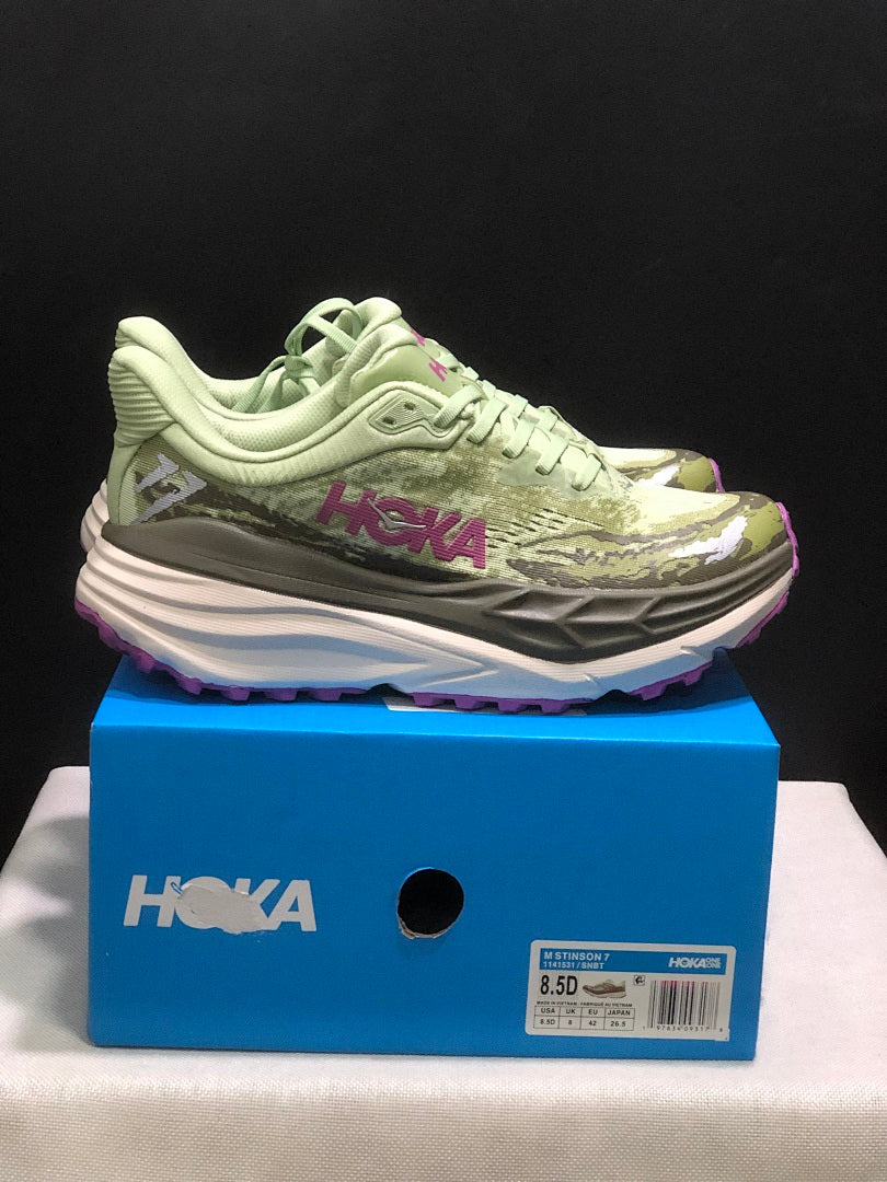 HOKA Stinson 7 Trail Running Shoes in Sage Green