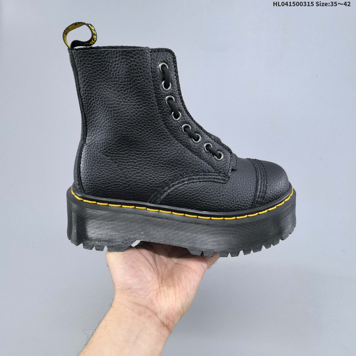 Dr. Martens Black Platform Lace-Up Ankle Boots