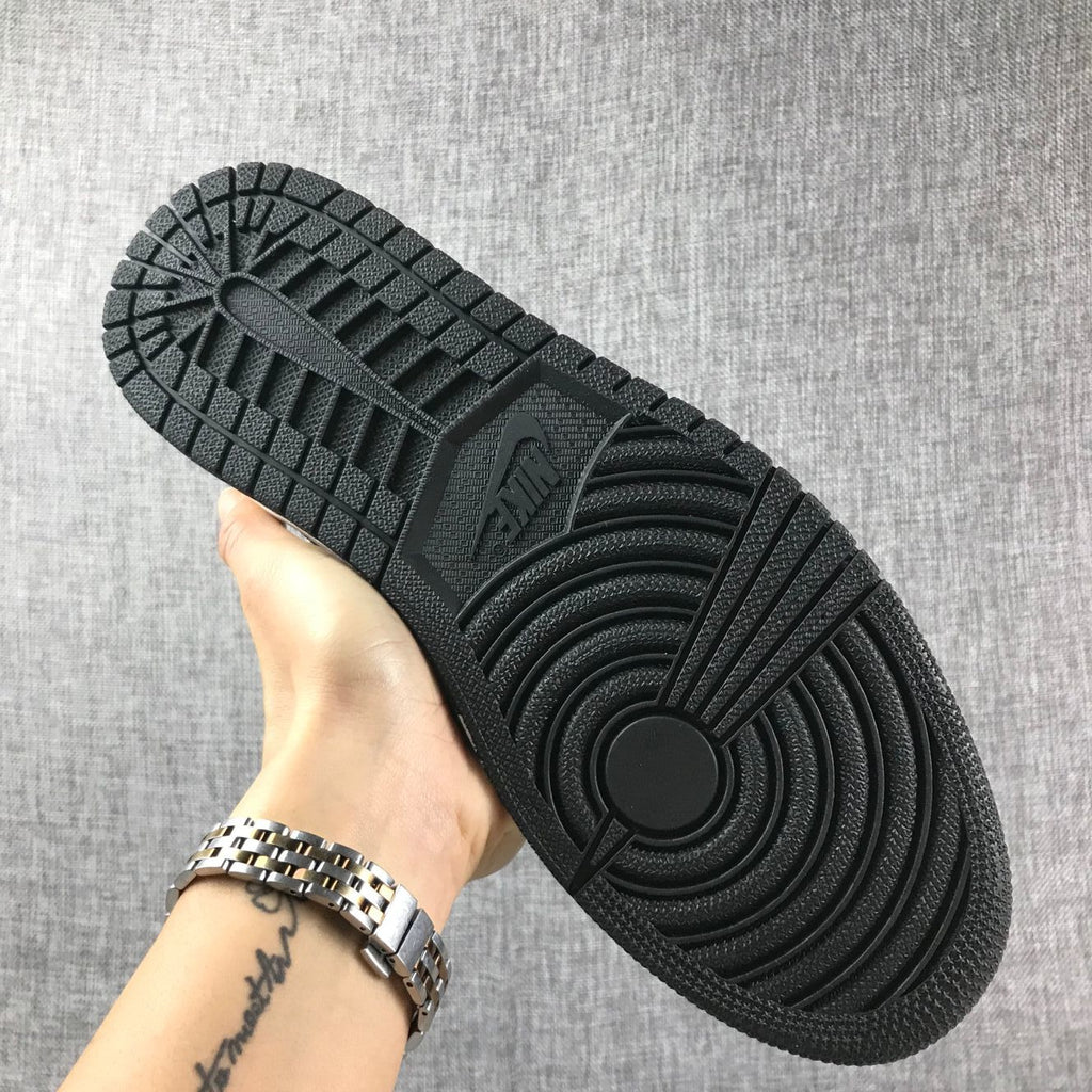 Air Jordan 1 Mid Grey and Black High-Top Sneakers