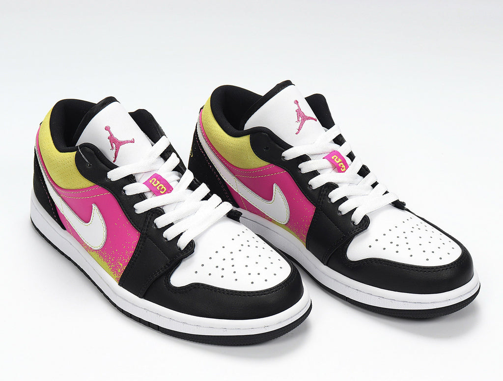 Nike Air Jordan 1 Low Yellow Pink Black Sneakers CW5564-001