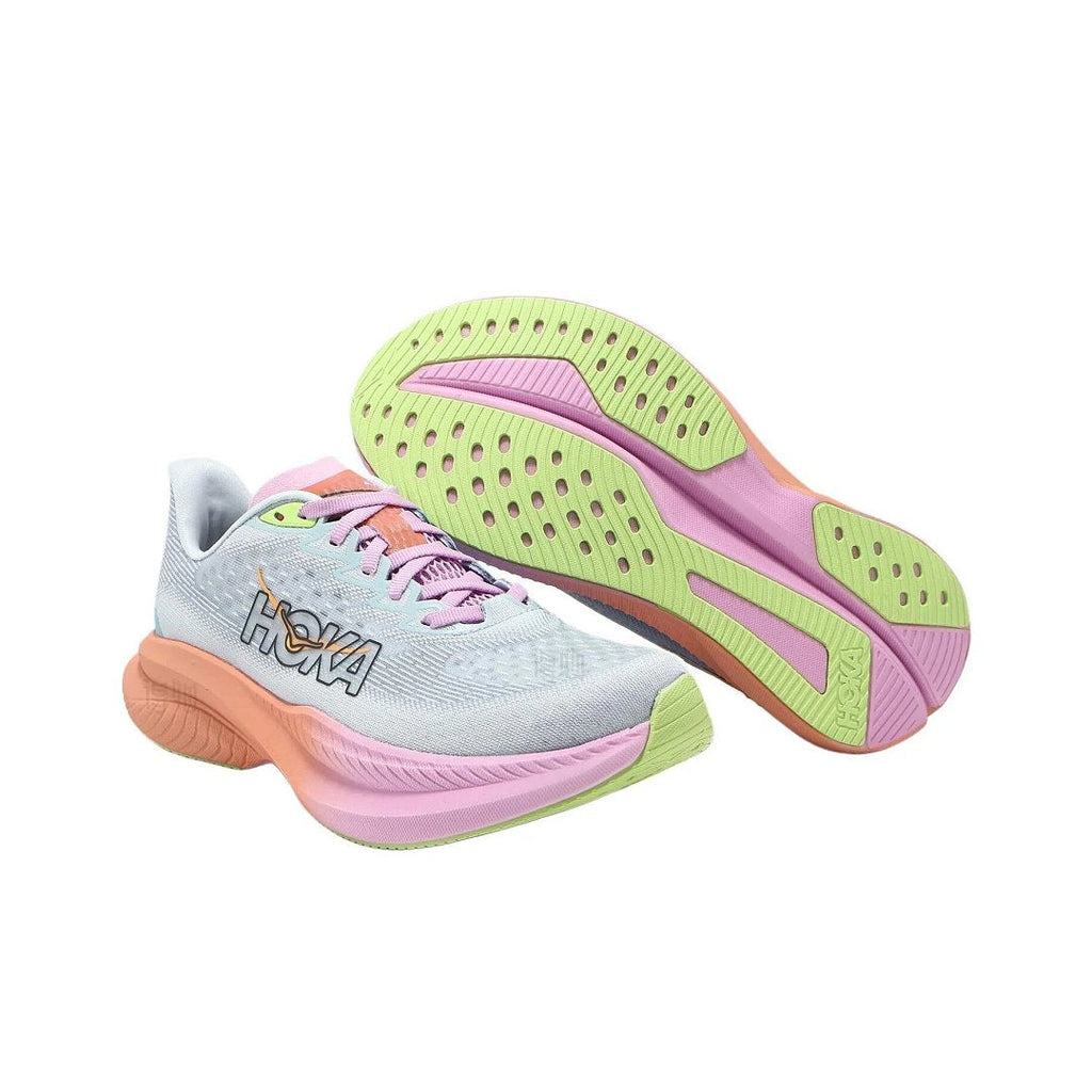 HOKA Running Shoes in Gray, Pink and Lime