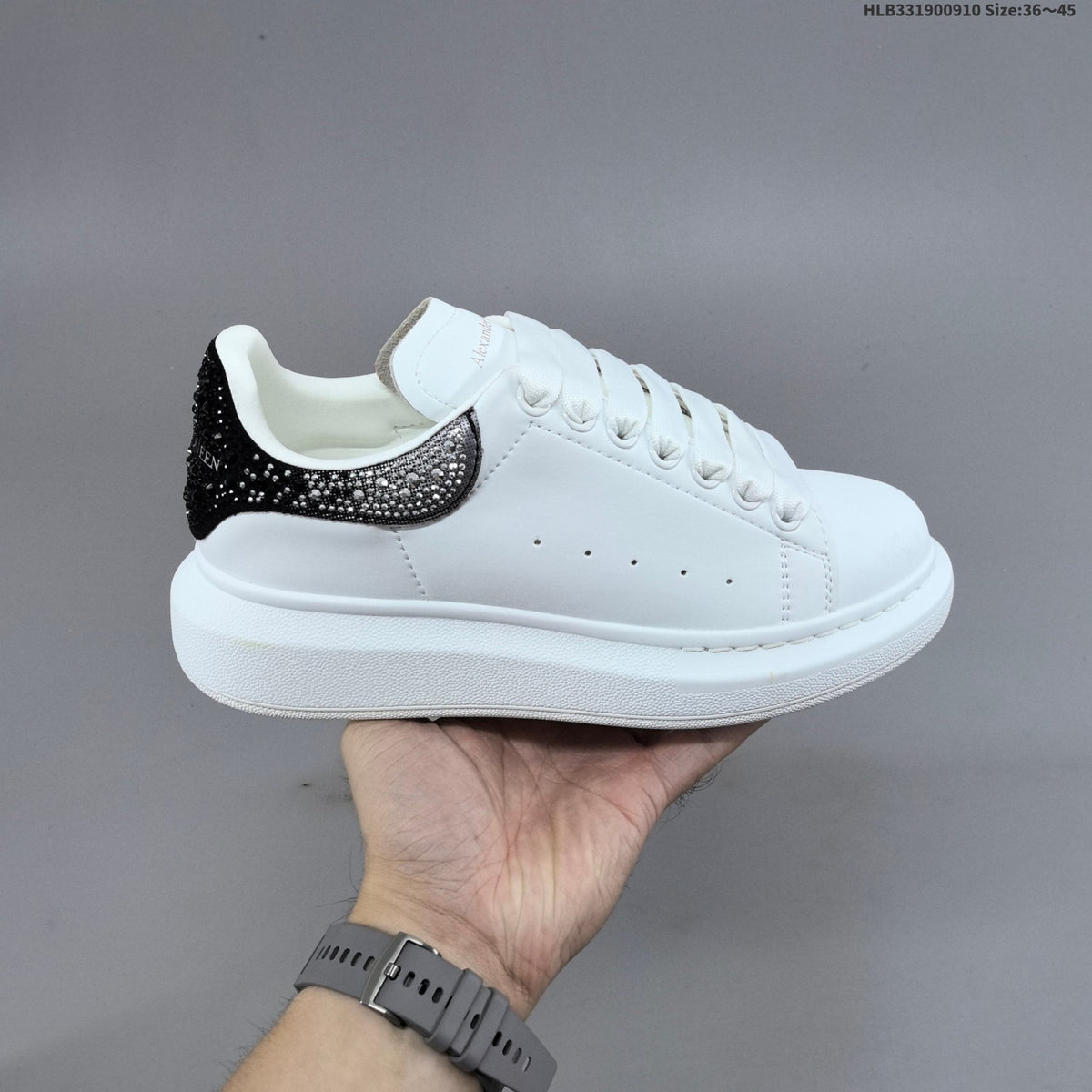 Alexander McQueen Oversized Low-Top Sneakers with Crystal Heel
