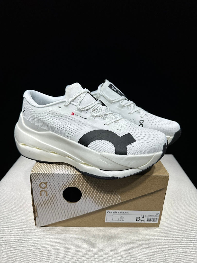 On Cloudboom Max White Running Shoes