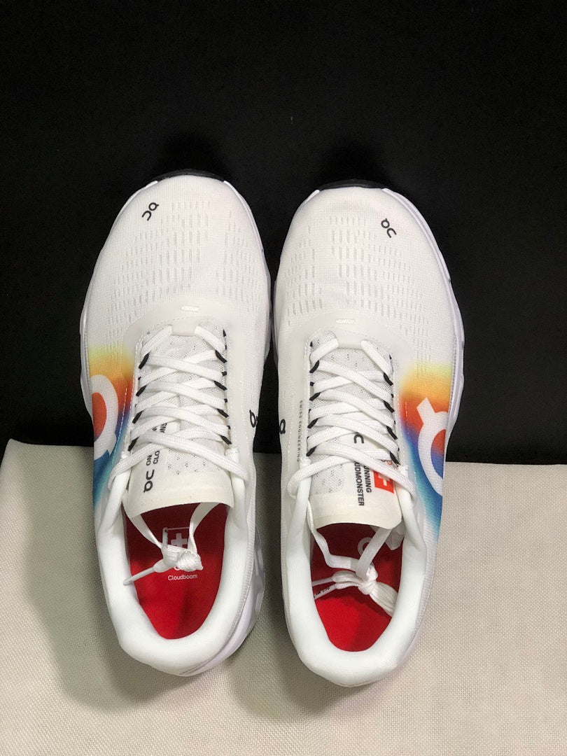 On Cloudmonster 2 White Rainbow Running Shoes