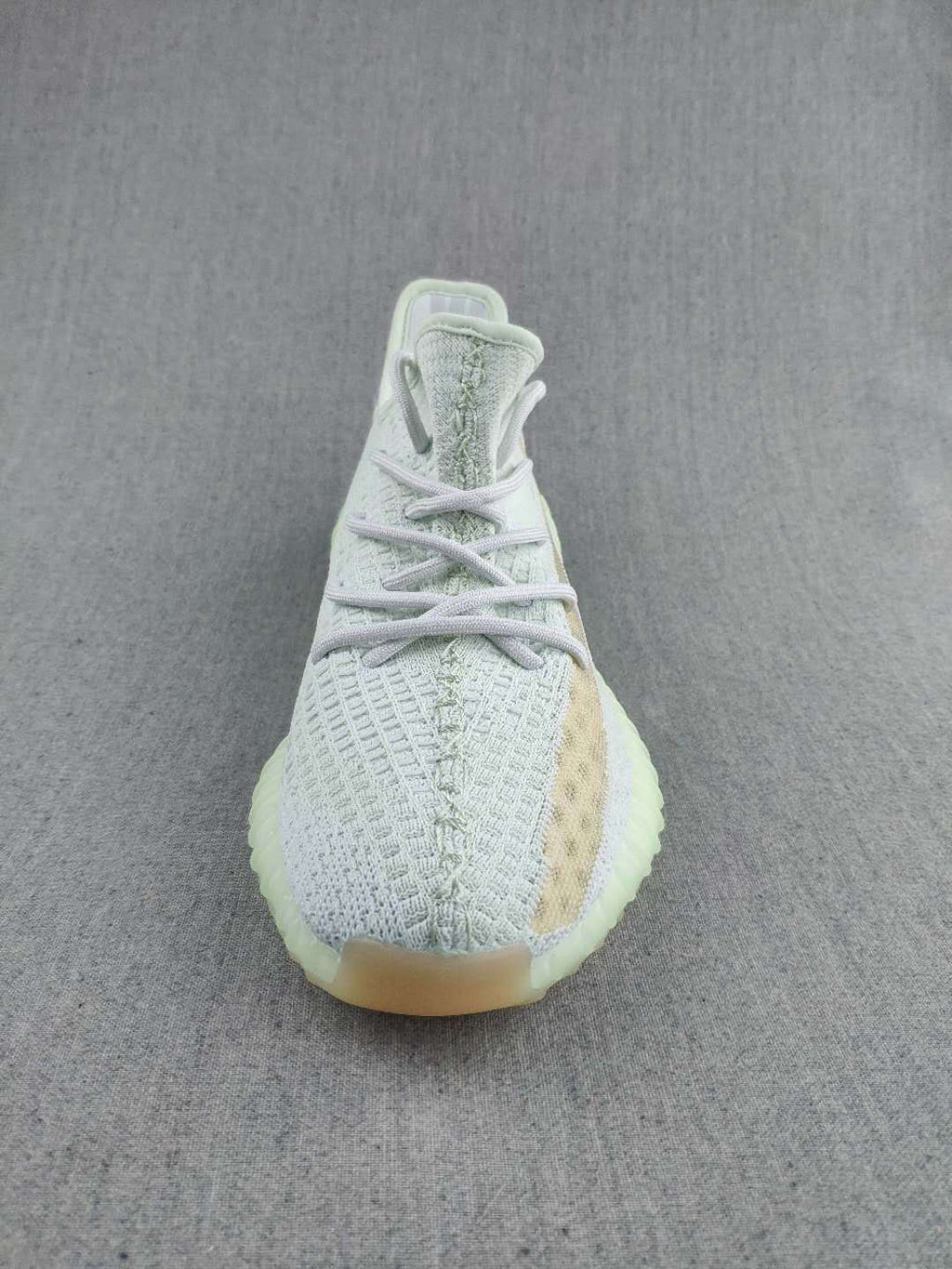 Yeezy 350 V2 Knit Sneakers in White and Tan