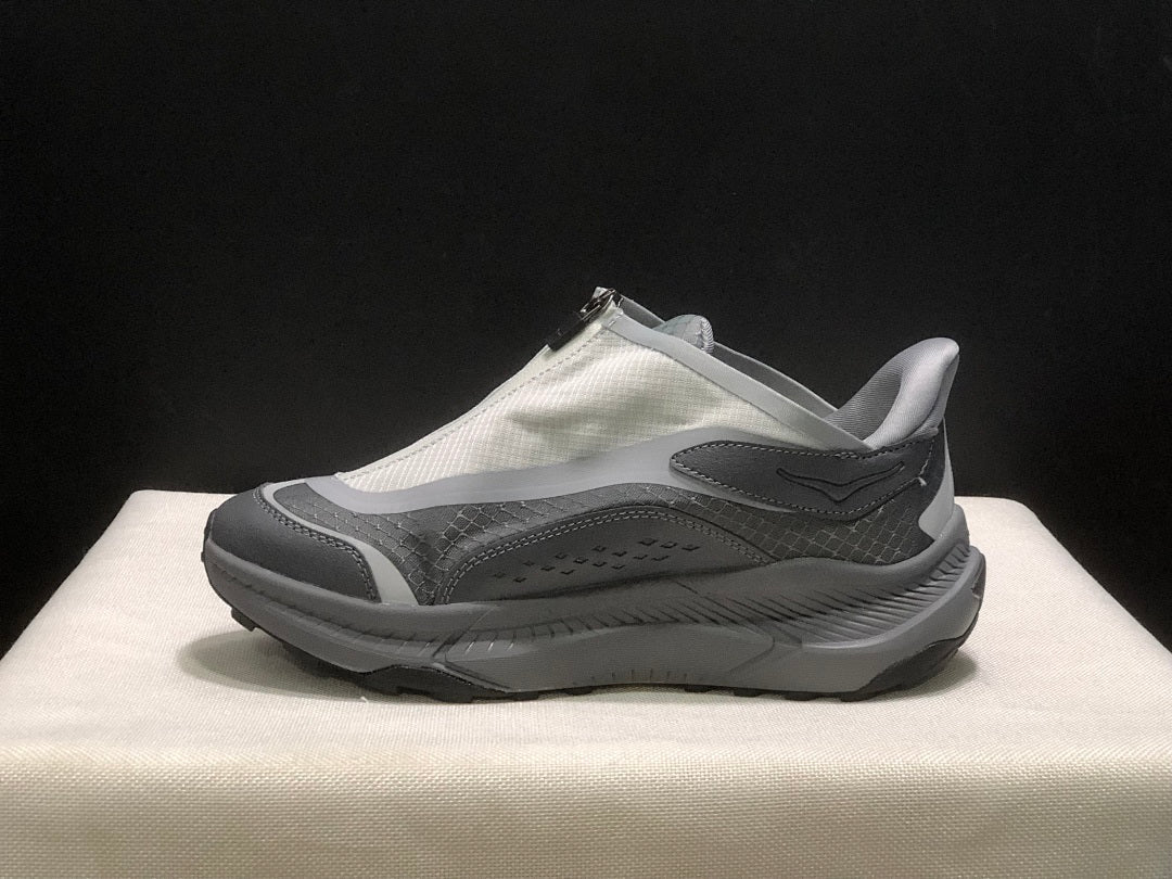 HOKA Project Transport Zip-Closure Sneakers in Gray