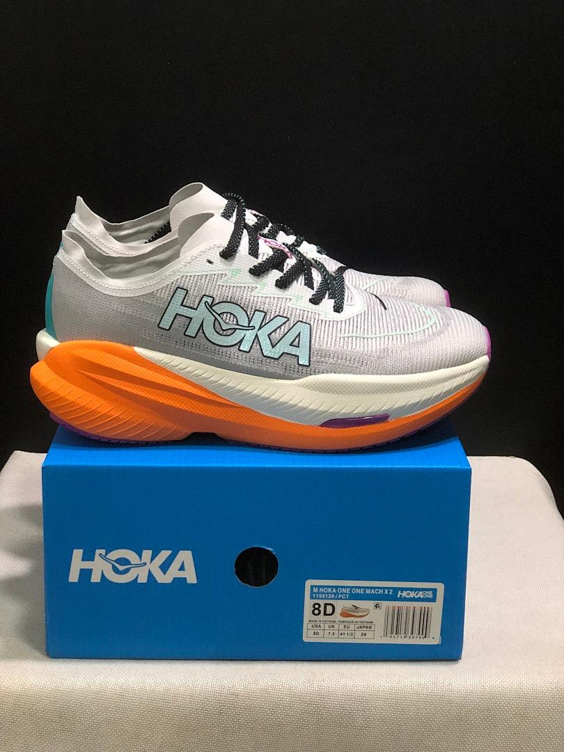 HOKA Mach X 2 Running Shoes in Gray and Orange