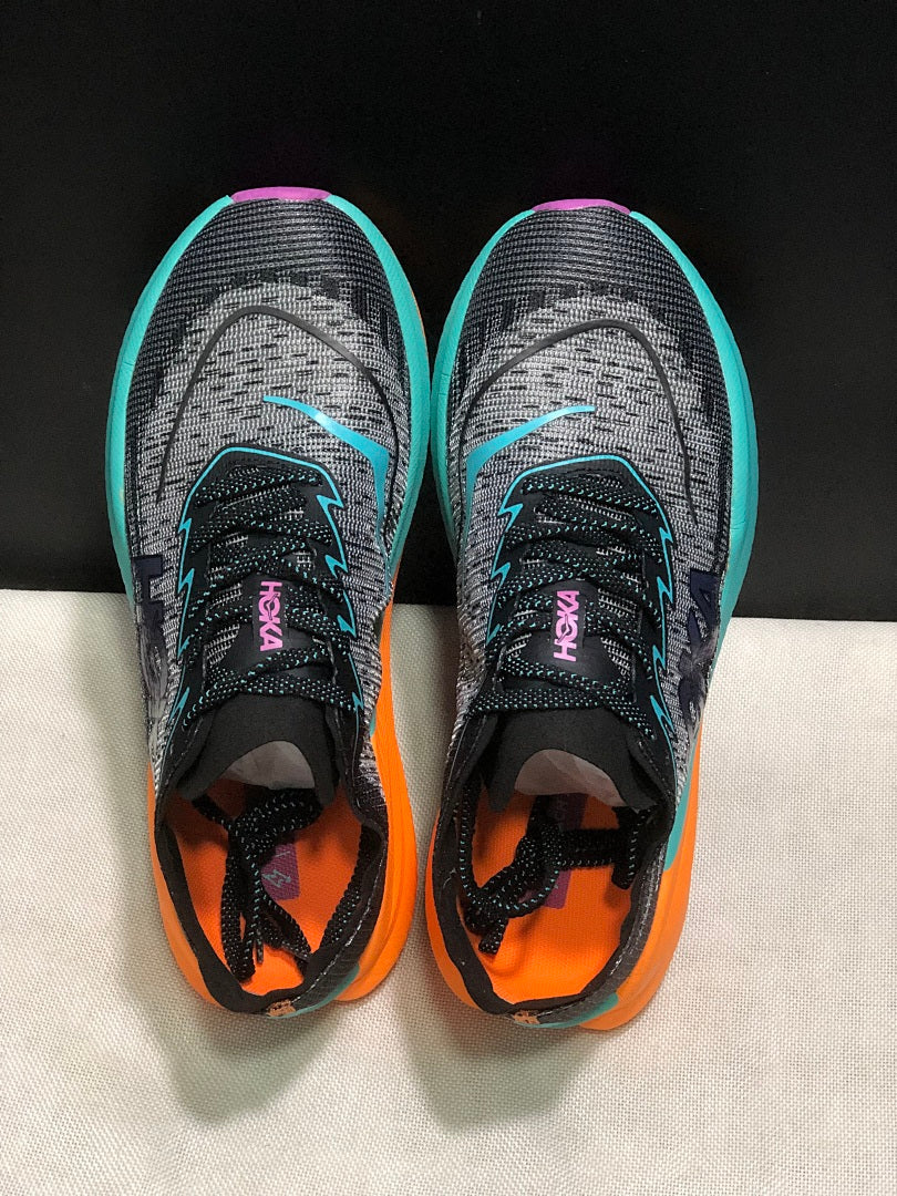 HOKA Mach X 2 Running Shoes, Black and Turquoise