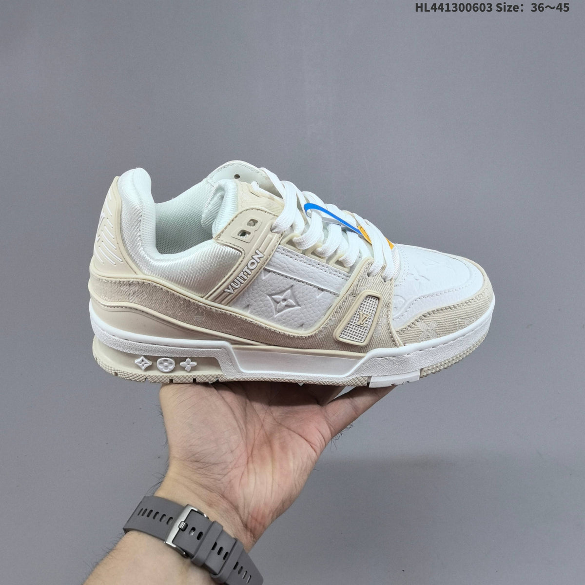 Louis Vuitton Trainer Low-Top Sneakers in Black and White