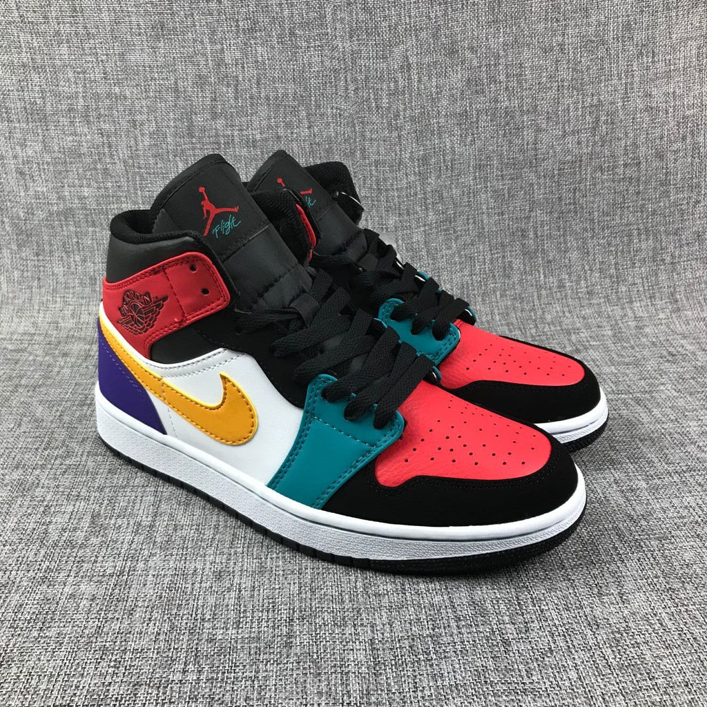 Jordan 1 Mid Multicolor High-Top Sneakers