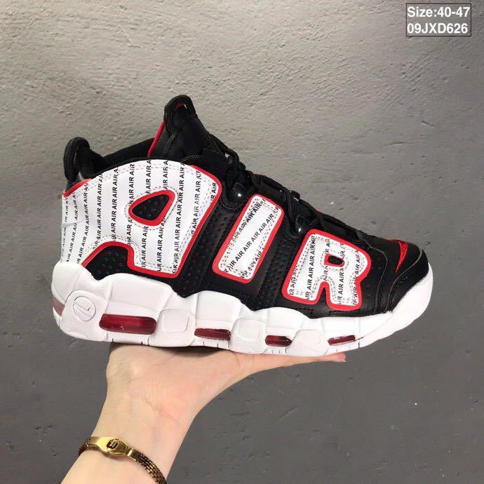 Nike Air More Uptempo Black Red White Sneakers