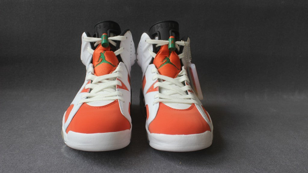 Air Jordan 6 Gatorade White Orange Basketball Sneakers